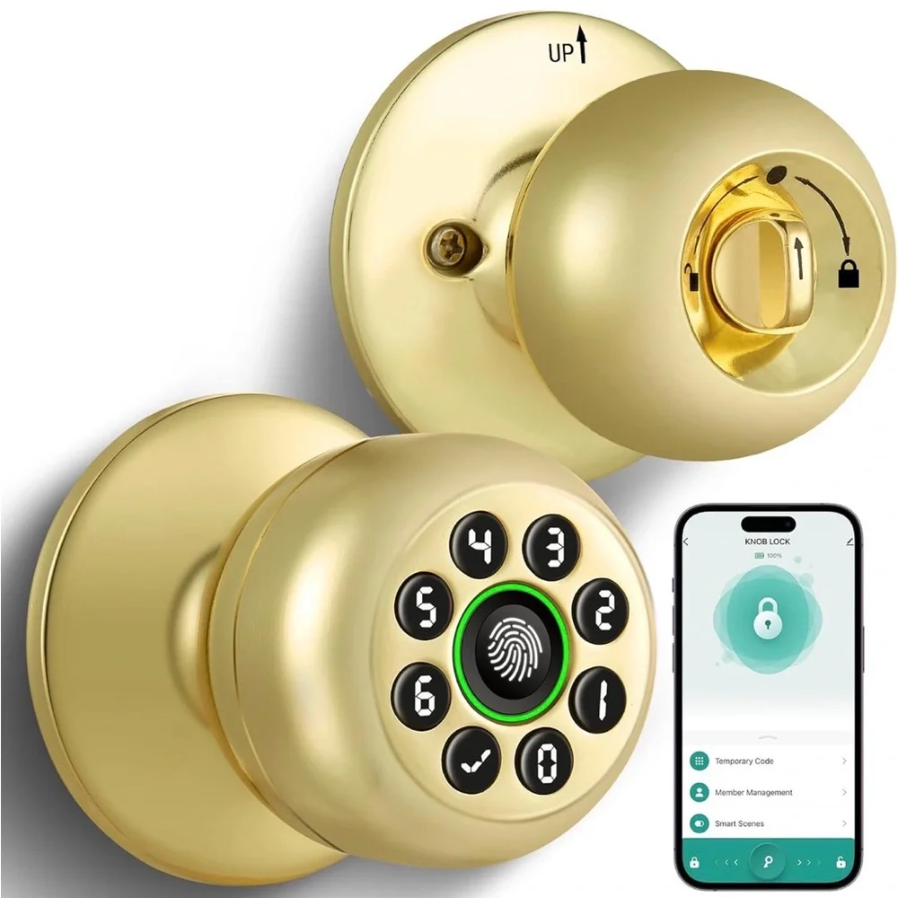Smart Door Knob w/ Keypad & Fingerprint | App Control Lock | K10 Plus - Picture 1 of 9
